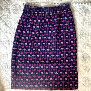 J.Crew Floral Skirt NWT Medium, Navy with Pink